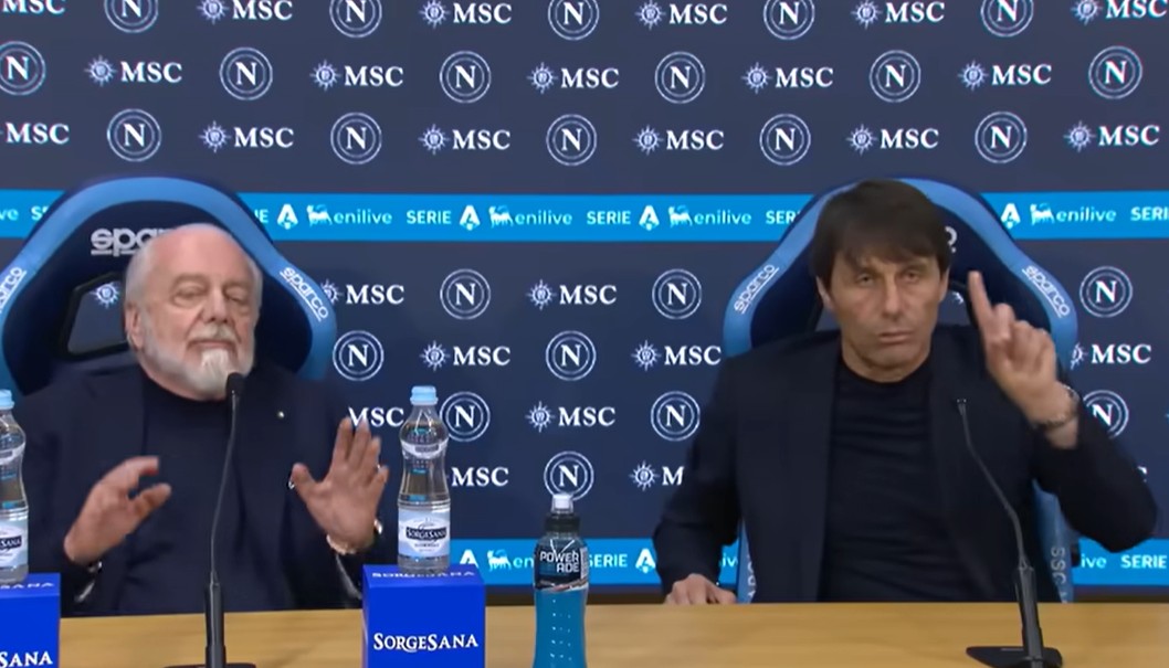 Conte dan De Laurentiis Berpisah: Perbedaan Pandangan soal Inter hingga Arsenal Mewarnai Konferensi Pers Terakhir