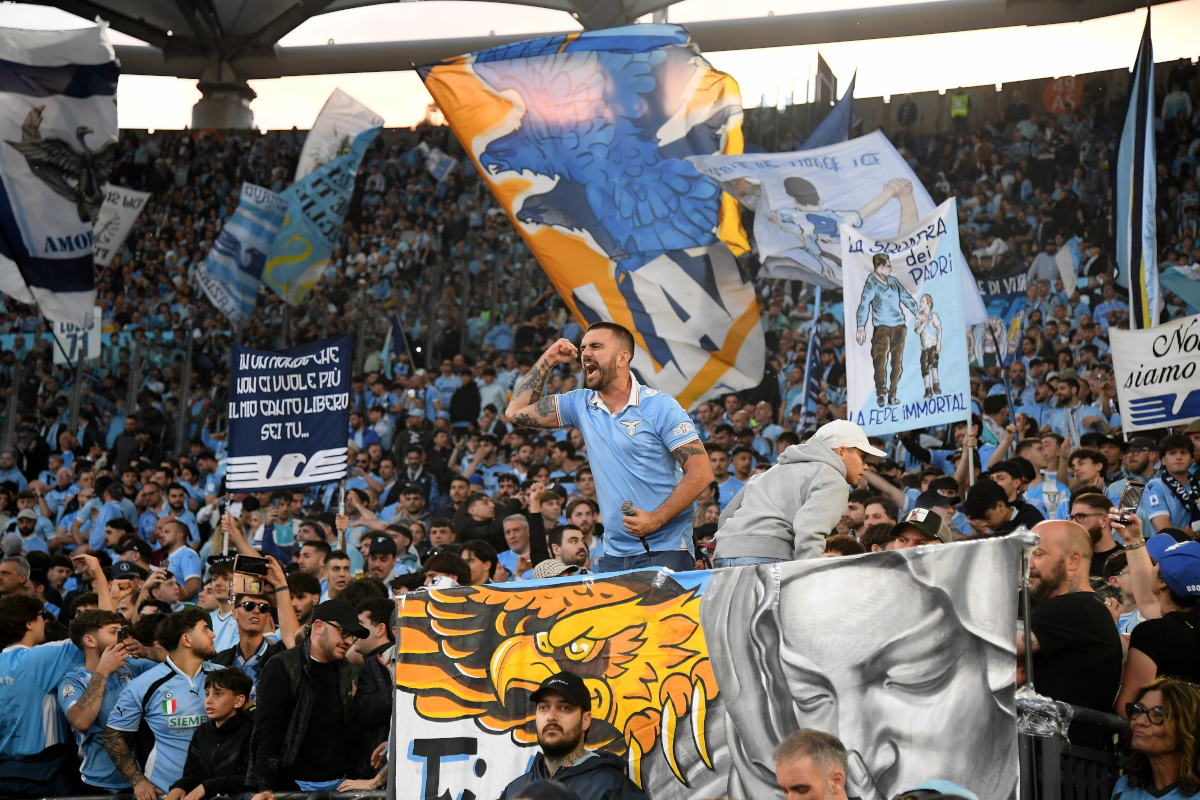 ROME, ITALY - MAY 13: Lazio fan before the Coppa Italia final match between SS Lazio and FC Internazionale at Stadio Olimpico on May 13, 2026 in Rome, Italy. (Photo by Marco Rosi - SS Lazio/Getty Images)