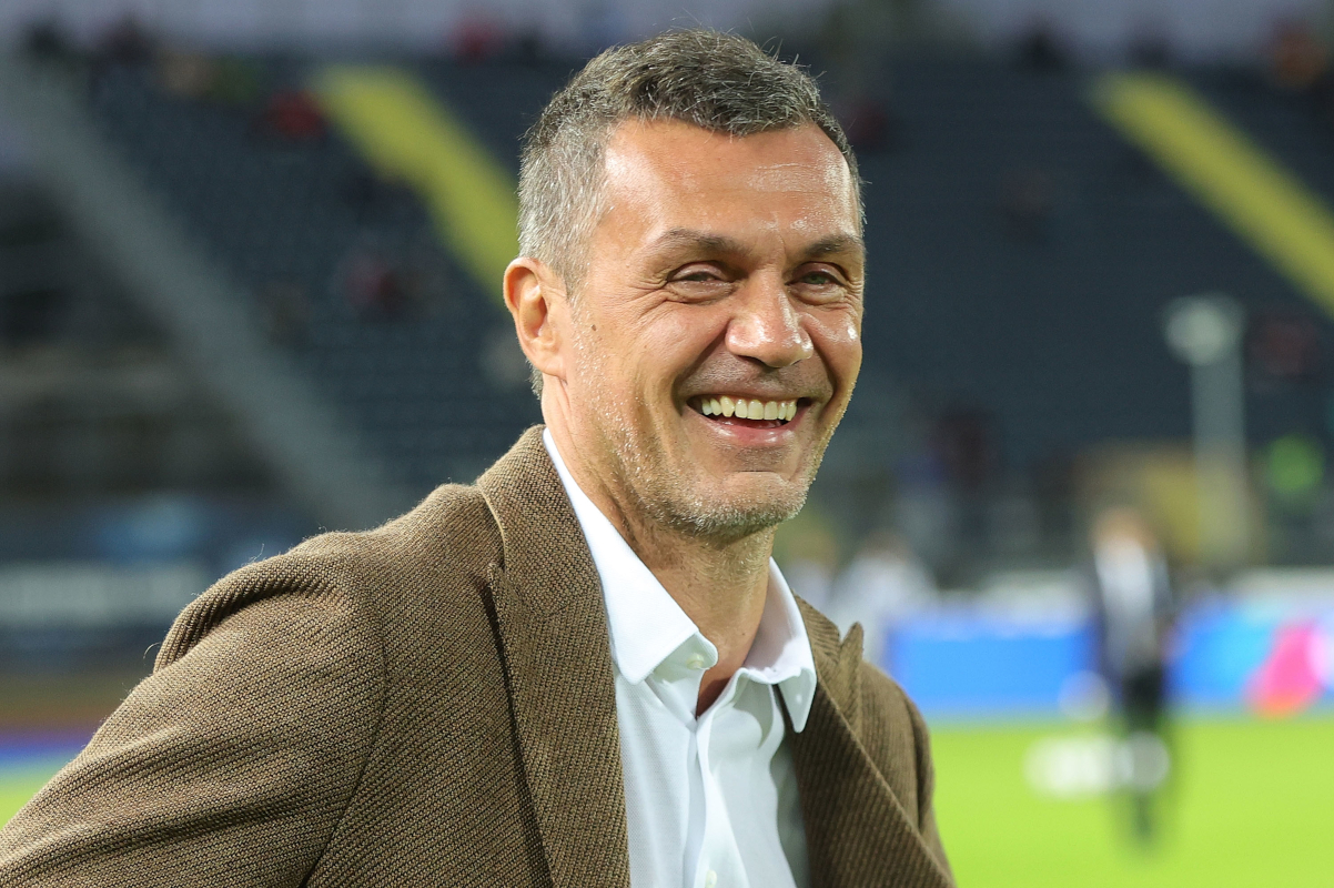 EMPOLI, ITALY - OCTOBER 01: Paolo Maldini of AC Milan looks on during the Serie A match between Empoli FC and AC MIlan at Stadio Carlo Castellani on October 1, 2022 in Empoli, Italy. (Photo by Gabriele Maltinti/Getty Images)
