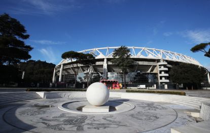 ROME, ITALY - DECEMBER 22: General view outside the stadium prior to the Serie A match between AS Roma and Parma at Stadio Olimpico on December 22, 2024 in Rome, Italy. (Photo by Paolo Bruno/Getty Images)