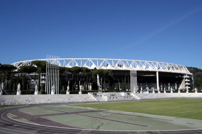 ROME, ITALY - SEPTEMBER 21: General view outside the stadium prior to the Serie A match between SS Lazio and AS Roma at Stadio Olimpico on September 21, 2025 in Rome, Italy. (Photo by Paolo Bruno/Getty Images)