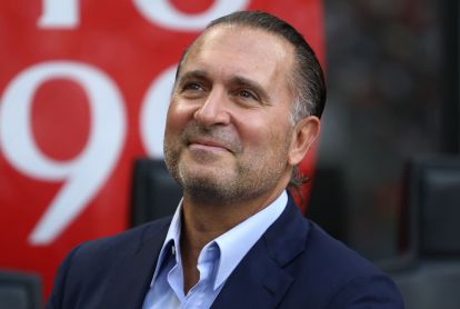 MILAN, ITALY - SEPTEMBER 03: Gerry Cardinale of AC Milan looks on before the Serie A match between AC Milan and FC Internazionale at Stadio Giuseppe Meazza on September 03, 2022 in Milan, Italy. (Photo by Marco Luzzani/Getty Images)
