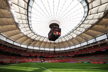 VANCOUVER, BRITISH COLUMBIA - JUNE 13: General view inside the stadium prior to the FIFA World Cup 2026 Group D match between Australia vs Turkey at BC Place Vancouver on June 13, 2026 in Vancouver, British Columbia. (Photo by Stu Forster/Getty Images)