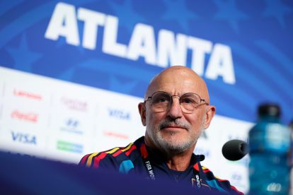 ATLANTA, GEORGIA - JUNE 14: Luis de la Fuente Castillo, Head Coach of Spain speaks to the media during a press conference one day ahead of the FIFA World Cup 2026 Group H match between Spain vs Cape Verde at Atlanta Stadium on June 14, 2026 in Atlanta, Georgia. (Photo by Florencia Tan Jun/Getty Images)