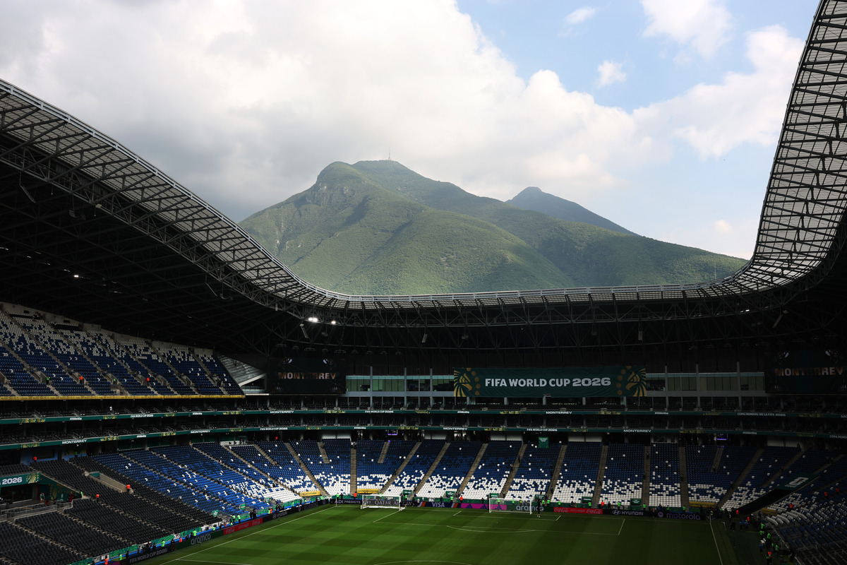 MONTEREY, MÉXICO - 14 DE JUNHO: Uma visão geral dentro do estádio antes da partida do Grupo F da Copa do Mundo FIFA 2026 entre Suécia x Tunísia no Estádio de Monterrey em 14 de junho de 2026 em Monterrey, México. (Foto de Carl Racine/Getty Images)