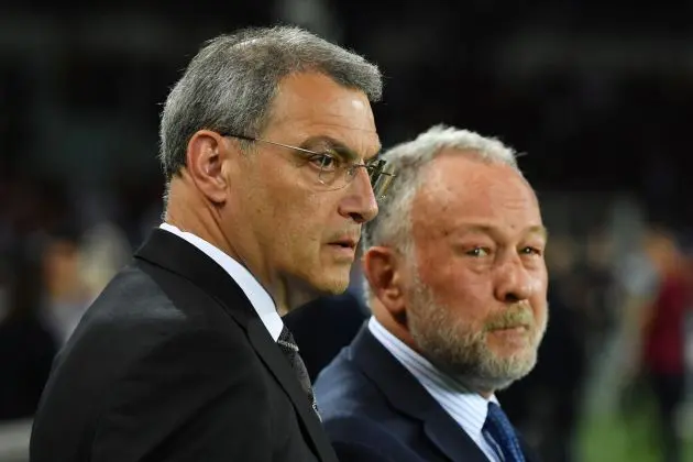 TURIN, ITALY - MAY 24: Damien Comolli, Chief Executive Officer of Juventus looks on prior to the Serie A match between Torino FC and Juventus FC at Stadio Olimpico di Torino on May 24, 2026 in Turin, Italy. (Photo by Valerio Pennicino/Getty Images)
