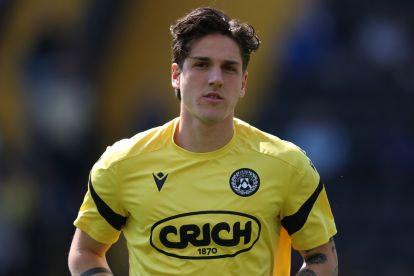UDINE, ITALY - APRIL 18: Nicolò Zaniolo of Udinese looks on during the warm up ahead of the Serie A match between Udinese Calcio and Parma Calcio 1913 at Stadio Friuli on April 18, 2026 in Udine, Italy. (Photo by Timothy Rogers/Getty Images)