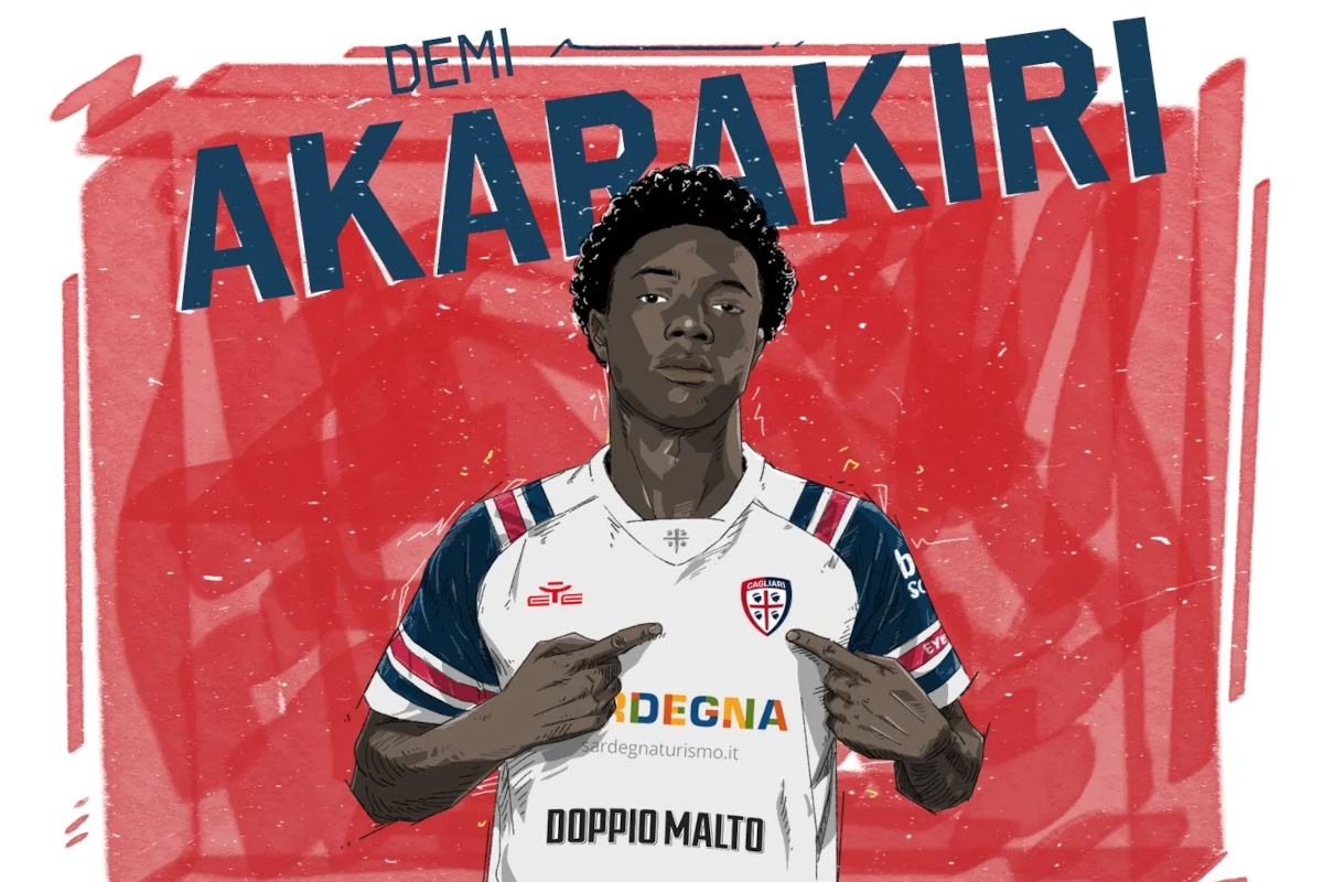 Demi Akarakiri chega ao Cagliari vindo do Everton como agente livre (cagliaricalcio.com)
