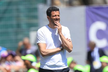 FLORENCE, ITALY - APRIL 26: Fabio Grosso manager of US Sassuolo looks on during the Serie A match between ACF Fiorentina and US Sassuolo Calcio at Artemio Franchi on April 26, 2026 in Florence, Italy. (Photo by Gabriele Maltinti/Getty Images)