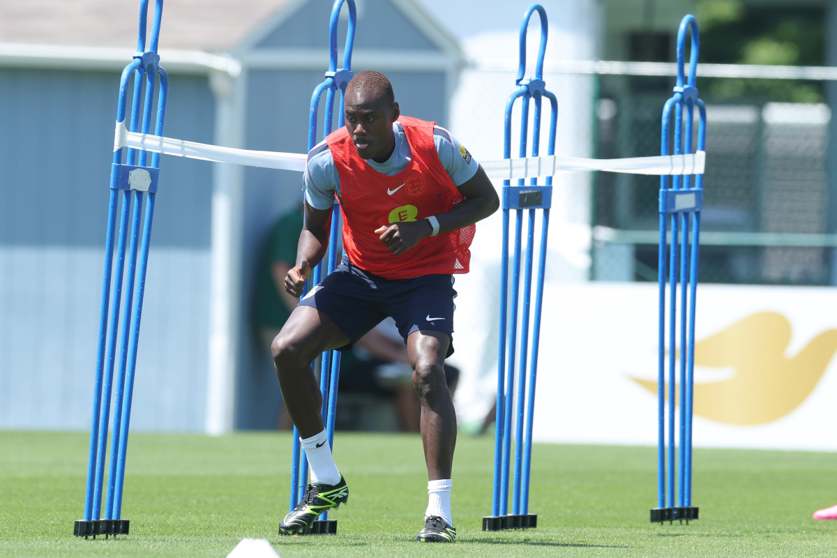 KANSAS CITY, KANSAS - 20 DE JUNHO: Trevo Chalobah da Inglaterra: # 12. Período de treinamento em 20 de junho de 2026 em Kansas City, Kansas. (Foto de Richard Pelham/Getty Images)