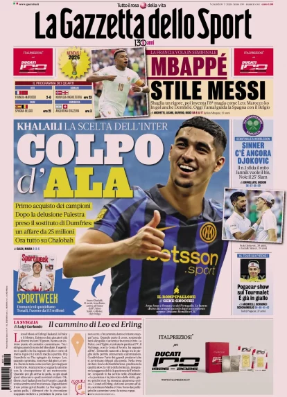 Inter and Fiorentina deal headlines dominate Italian press coverage