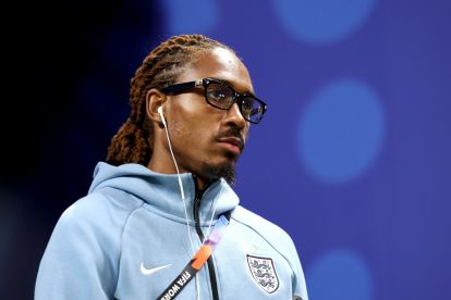 ATLANTA, GEORGIA - JULY 15: Djed Spence #25 of England walks out the tunnel for the pitch inspection before the FIFA World Cup 2026 Semi Final match between England and Argentina at Atlanta Stadium on July 15, 2026 in Atlanta, Georgia. (Photo by Buda Mendes/Getty Images)