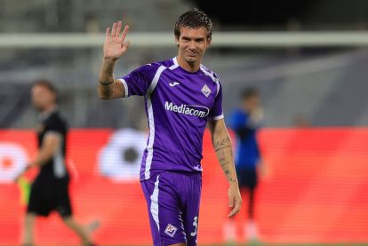 FLORENCE, ITALY - AUGUST 14: Franco Mastantuono of ACF Fiorentina of ACF Fiorentina reacts during warm-up prior during of the Coppa Italia match between of ACF Fiorentina and Benevento Calcio at Artemio Franchi on August 14, 2026 in Florence, Italy. (Photo by Gabriele Maltinti/Getty Images)