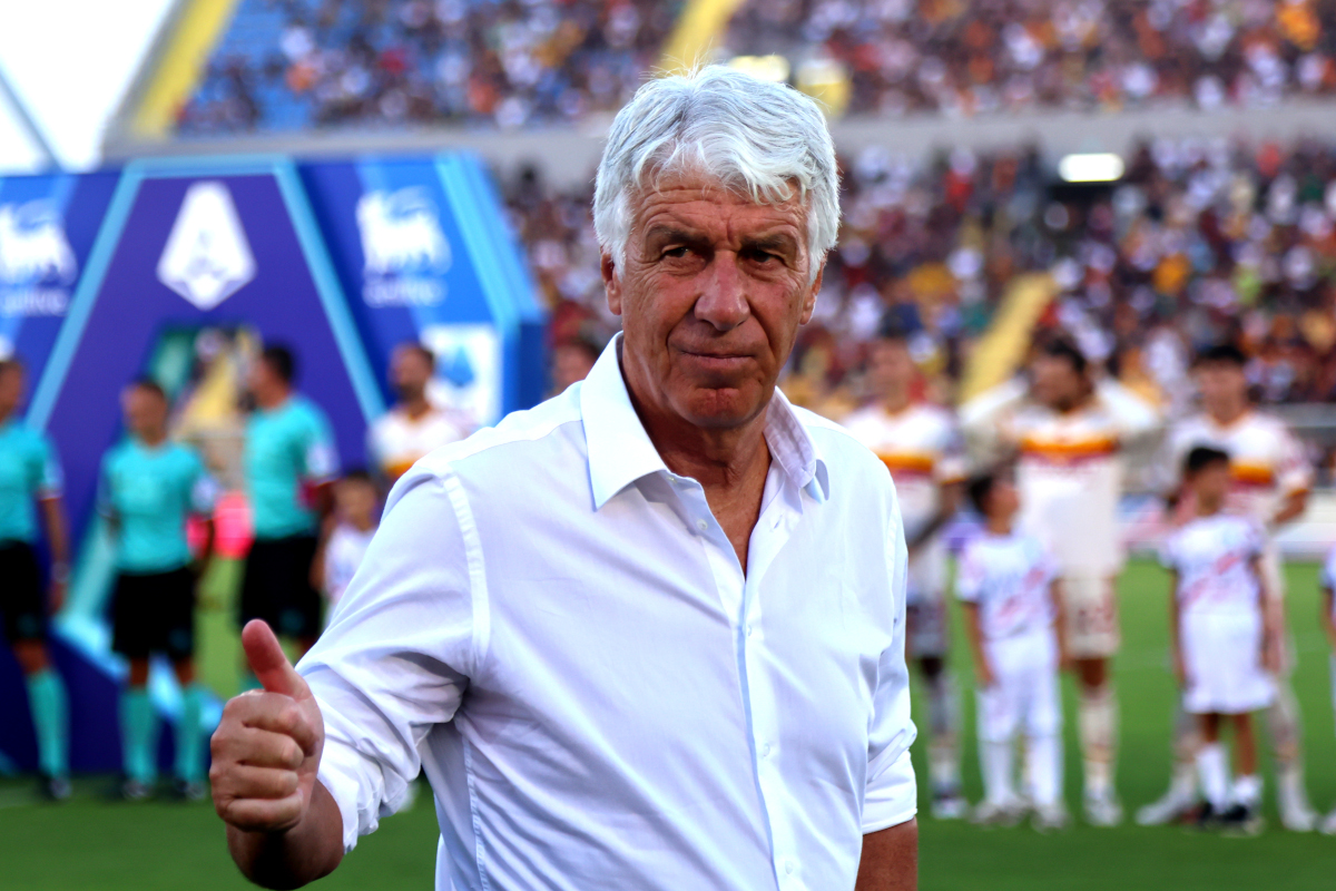 LECCE, ITALY - AUGUST 31: Head coach of AS Roma Gian Piero Gasperini during the Serie A match between US Lecce and AS Roma at Stadio Via del Mare on August 31, 2026 in Lecce, Italy. (Photo by Maurizio Lagana/Getty Images)