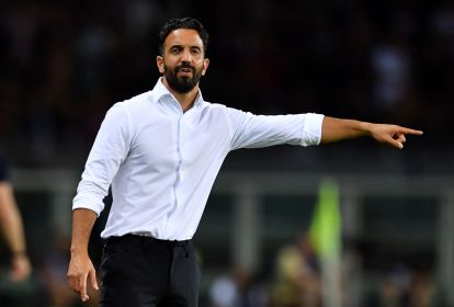 TURIN, ITALY - AUGUST 23: Ruben Amorim, Head Coach of AC Milan reacts during the Serie A match between Torino FC and AC Milan at Stadio Olimpico Grande Torino on August 23, 2026 in Turin, Italy. (Photo by Valerio Pennicino/Getty Images)
