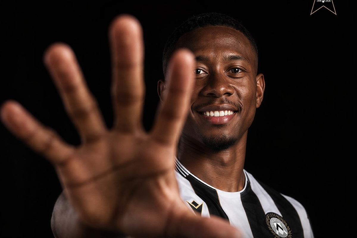Oficial: David Alaba se junta à Udinese (@udinesecalcio via X)