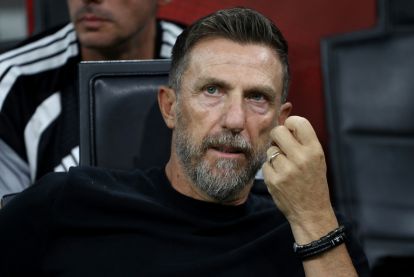 MILAN, ITALY - SEPTEMBER 20: Eusebio, Manager of U.S. Lecce, looks on before the Serie A match between AC Milan and US Lecce at Stadio Giuseppe Meazza on September 20, 2026 in Milan, Italy. (Photo by Marco Luzzani/Getty Images)