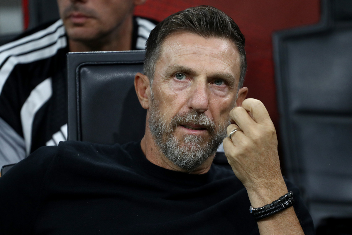 MILAN, ITALY - SEPTEMBER 20: Eusebio, Manager of U.S. Lecce, looks on before the Serie A match between AC Milan and US Lecce at Stadio Giuseppe Meazza on September 20, 2026 in Milan, Italy. (Photo by Marco Luzzani/Getty Images)