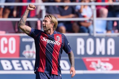 BOLOGNA, ITALY - SEPTEMBER 19: Federico Bernardeschi of Bologna FC celebrates after scoring his team's first goal during the Serie A match between Bologna FC and Torino FC at Stadio Renato Dall'Ara on September 19, 2026 in Bologna, Italy. (Photo by Emmanuele Ciancaglini/Getty Images)