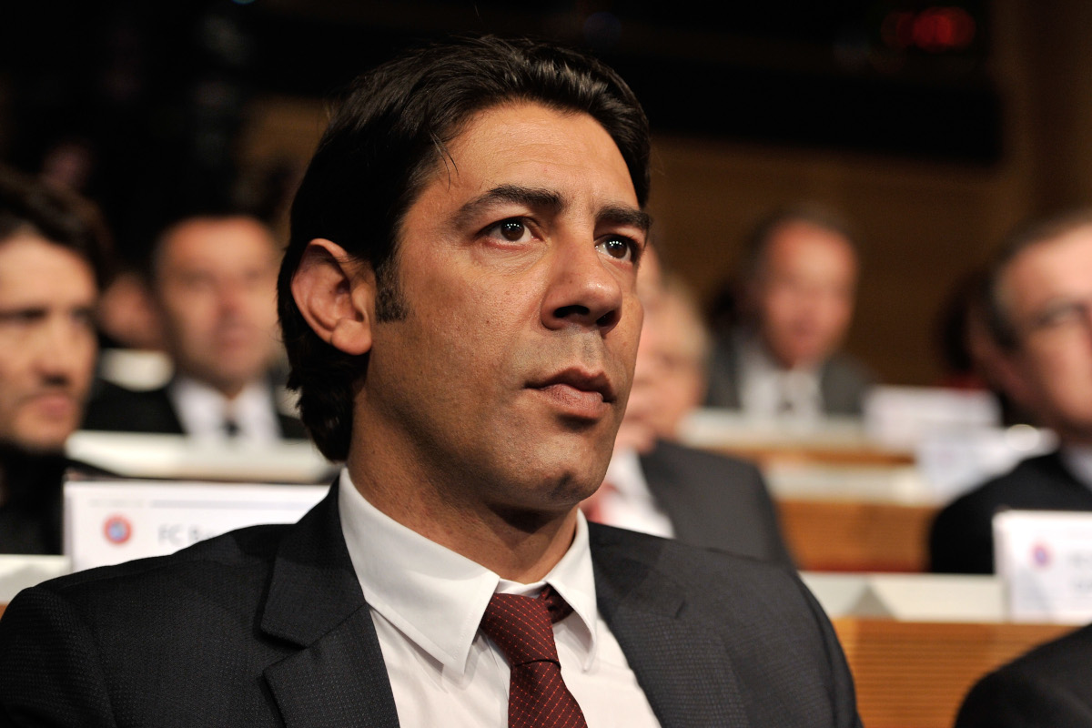 NYON, SWITZERLAND - APRIL 12: Rui Costa of SL Benfica looks on during the UEFA Champions League and UEFA Europa League semi-final and final draws at the UEFA headquarters on April 12, 2013 in Nyon, Switzerland. (Photo by Harold Cunningham/Getty Images)