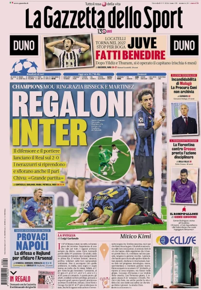 Today’s Papers – Big Inter gifts, Juventus in trouble