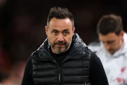 LIVERPOOL, ENGLAND - SEPTEMBER 15: Roberto De Zerbi, Manager of Tottenham Hotspur, looks on before the Carabao Cup Third Round match between Liverpool and Tottenham Hotspur at Anfield on September 15, 2026 in Liverpool, England. (Photo by Michael Regan/Getty Images)