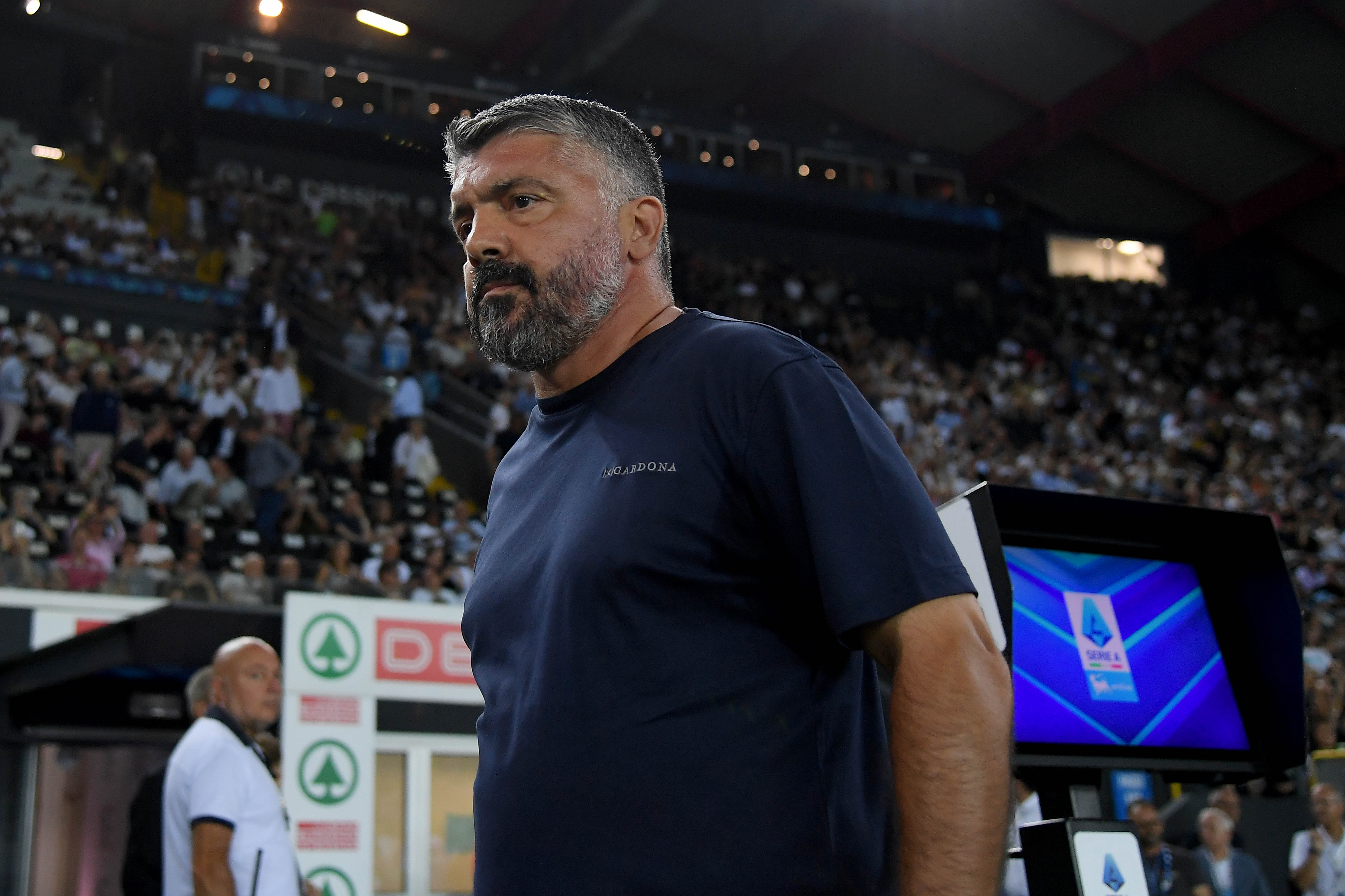 Udine, Itália - 07 de setembro: Gennaro Gattuso, técnico da SS Lazio, durante a partida da Série A entre Udinese Calcio e SS Lazio no Stadio Friuli em 07 de setembro de 2026 em Udine, Itália. (Foto de Marco Rossi - SS Lazio/Getty Images)