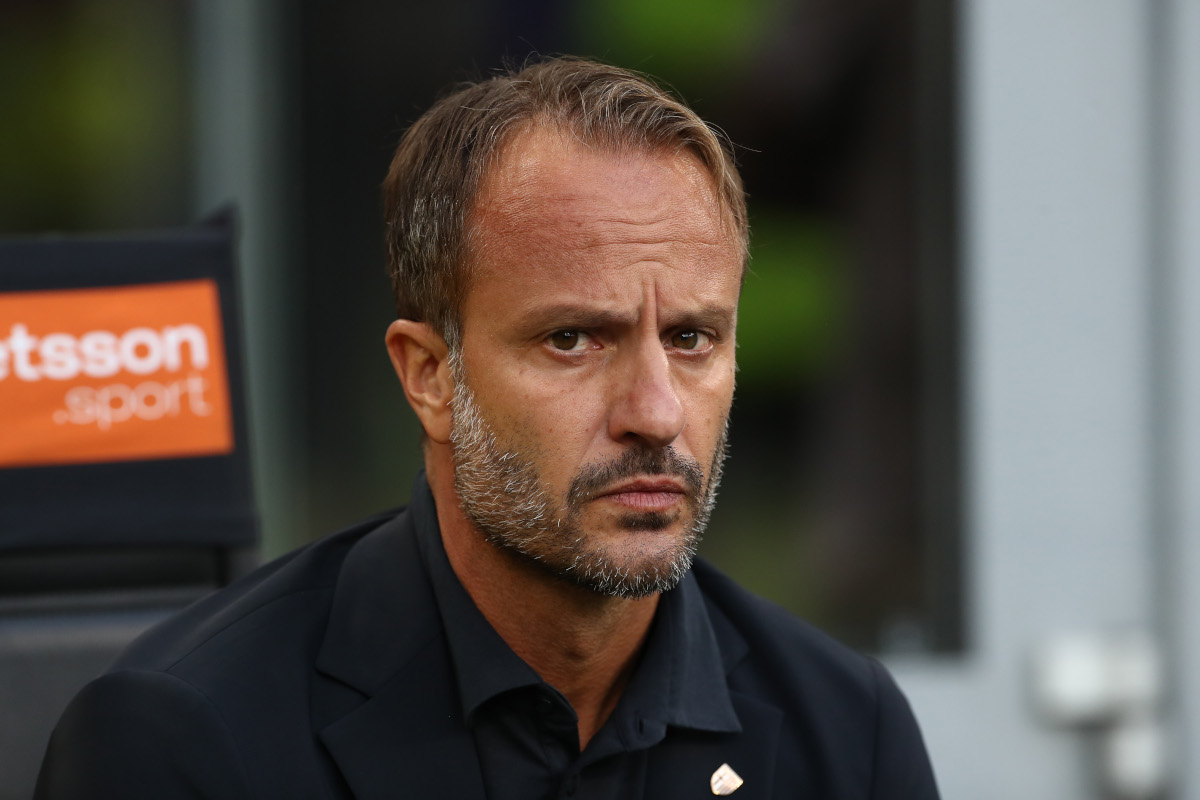 MILAN, ITALY - OCTOBER 10: Alberto Gilardino, Manager of Parma Calcio 1913, looks on before the Serie A match between FC Internazionale and Parma Calcio at Stadio Giuseppe Meazza on October 10, 2026 in Milan, Italy. (Photo by Marco Luzzani/Getty Images)