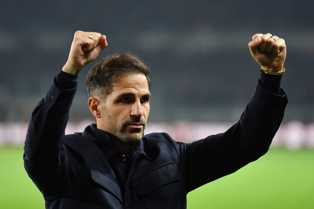 TURIN, ITALY - OCTOBER 27: Cesc Fabregas, Manager of Como 1907, celebrates after the Serie A match between Torino FC and Como 1907 at Stadio Olimpico Grande Torino on October 27, 2026 in Turin, Italy. (Photo by Valerio Pennicino/Getty Images)
