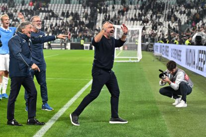 TURIN, ITALY - OCTOBER 18: Gennaro Gattuso, Manager of S.S. Lazio, celebrates after the Serie A match between Juventus and SS Lazio at Allianz Stadium on October 18, 2026 in Turin, Italy. (Photo by Chris Ricco/Getty Images)