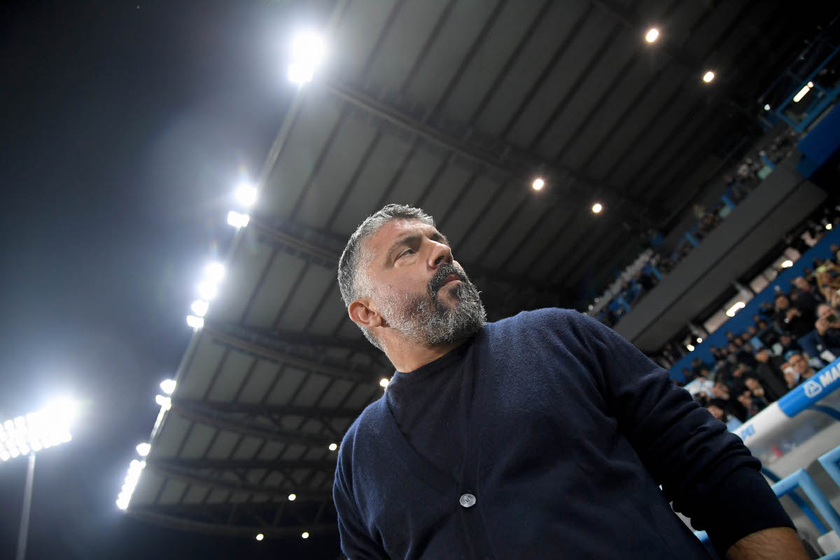REGGIO NELL'EMILIA, ITÁLIA - 27 DE OUTUBRO: Treinador principal da SS Lazio, Gennaro Gattuso, durante a partida da Série A entre US Sassuolo e SS Lazio no Estádio Mapei - Citta 'del Tricolore em 27 de outubro de 2026 em Reggio Nellie, Itália. (Foto de Marco Rossi - SS Lazio/Getty Images)