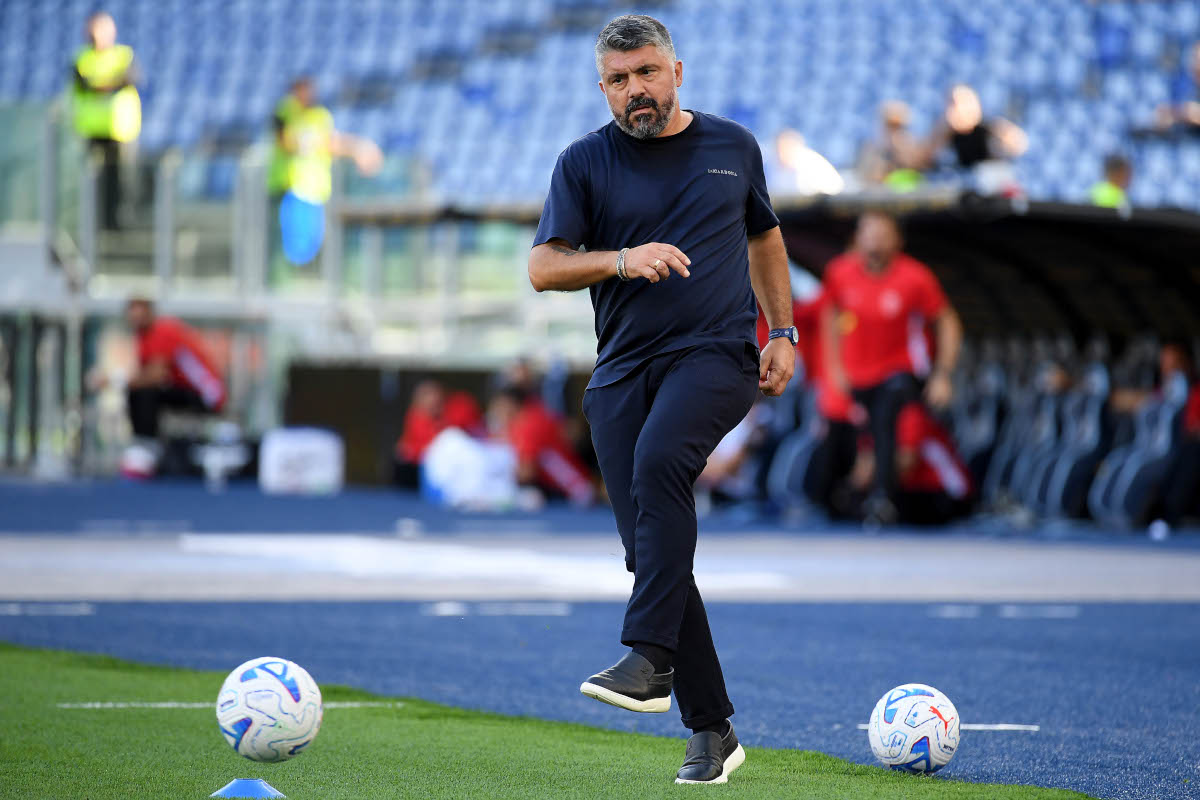 ROMA, ITÁLIA - 11 DE OUTUBRO: Gennaro Gattuso, técnico da SS Lazio, durante a partida da Série A entre SS Lazio e AC Monza no Stadio Olimpico em 11 de outubro de 2026 em Roma, Itália. (Foto de Marco Rossi - SS Lazio/Getty Images)