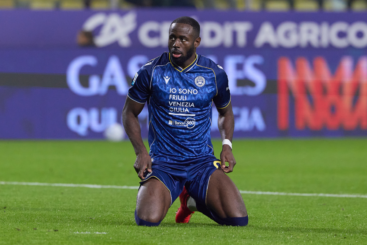 ITALY - OCTOBER 28: Keinan Davis of Udinese Calcio reacts during the Serie A match between Parma Calcio and Udinese Calcio at Stadio Ennio Tardini on October 28, 2026 in Italy. (Photo by Emmanuele Ciancaglini/Getty Images)