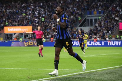 MILAN, ITALY - OCTOBER 10: Marcus Thuram of FC Internazionale Milano celebrates scoring his team’s third goal during the Serie A match between FC Internazionale and Parma Calcio at Stadio Giuseppe Meazza on October 10, 2026 in Milan, Italy. (Photo by Marco Luzzani/Getty Images)