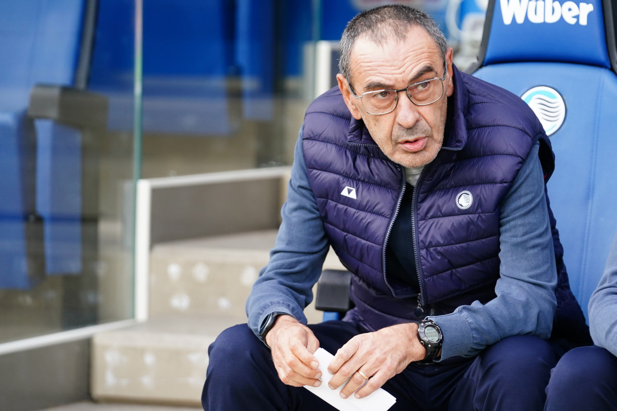 BERGAMO, ITALY - OCTOBER 25: Maurizio Sarri, Head Coach of Atalanta BC looks during the Serie A match between Atalanta BC and Frosinone Calcio at Stadio Atleti Azzurri d'Italia on October 25, 2026 in Bergamo, Italy. (Photo by Pier Marco Tacca/Getty Images)