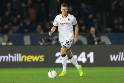 PISA, ITALY - MARCH 2: Nicolo' Casale of Bologna FC 1909 in action during the Serie A match between Pisa SC and Bologna FC 1909 at Arena Garibaldi on March 2, 2026 in Pisa, Italy. (Photo by Gabriele Maltinti/Getty Images)