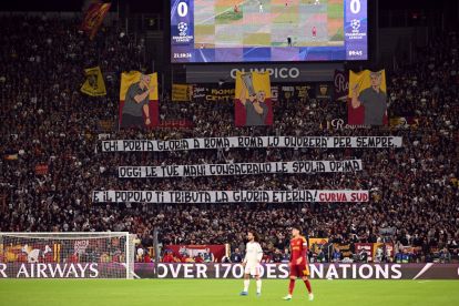ROME, ITALY - OCTOBER 14: General view inside the stadium during the UEFA Champions League 2026/27 League Phase MD2 match between AS Roma and Real Madrid C.F. at Stadio Olimpico on October 14, 2026 in Rome, Italy. (Photo by Tullio M. Puglia/Getty Images)