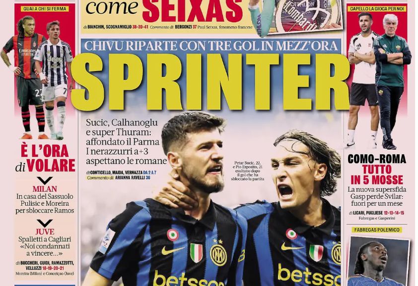 Today’s Papers – Inter’s sprint, Fabregas taunts Italy, Cardinale like Trump