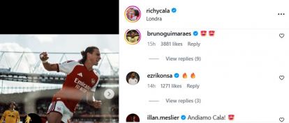 Arsenal trio and Italy defender react as Calafiori scores first Arsenal goal at the Emirates