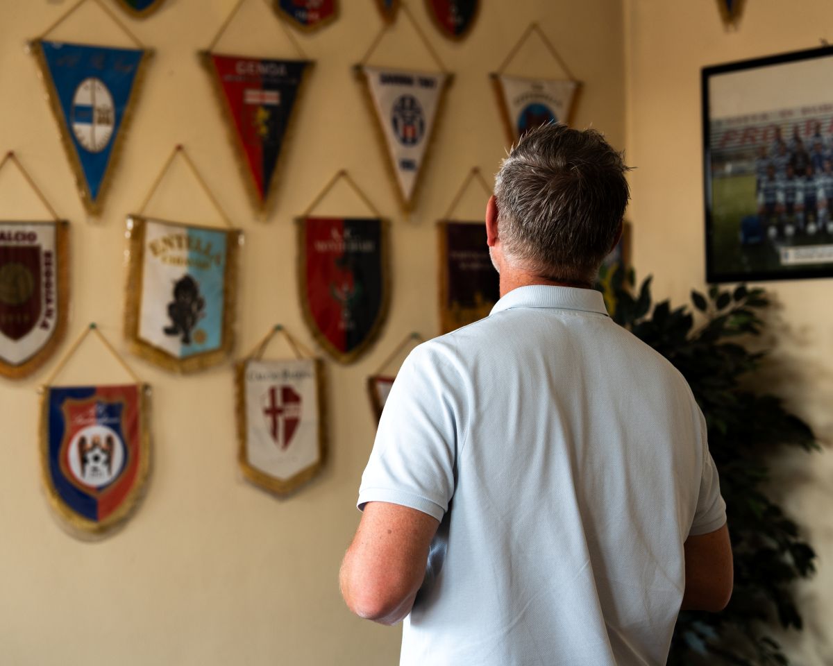 David Dwinger inside the Pro Patria headquarters.