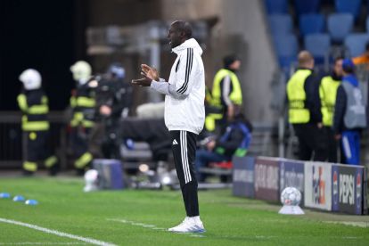 BRATISLAVA, SLOVAKIA - OCTOBER 14: Yaya Toure, Head Coach of SK Slovan Bratislava, reacts during the UEFA Champions League 2026/27 League Phase MD2 match between SK Slovan Bratislava and VfB Stuttgart at Narodny futbalovy stadion on October 14, 2026 in Bratislava, Slovakia. (Photo by Christian Bruna/Getty Images)